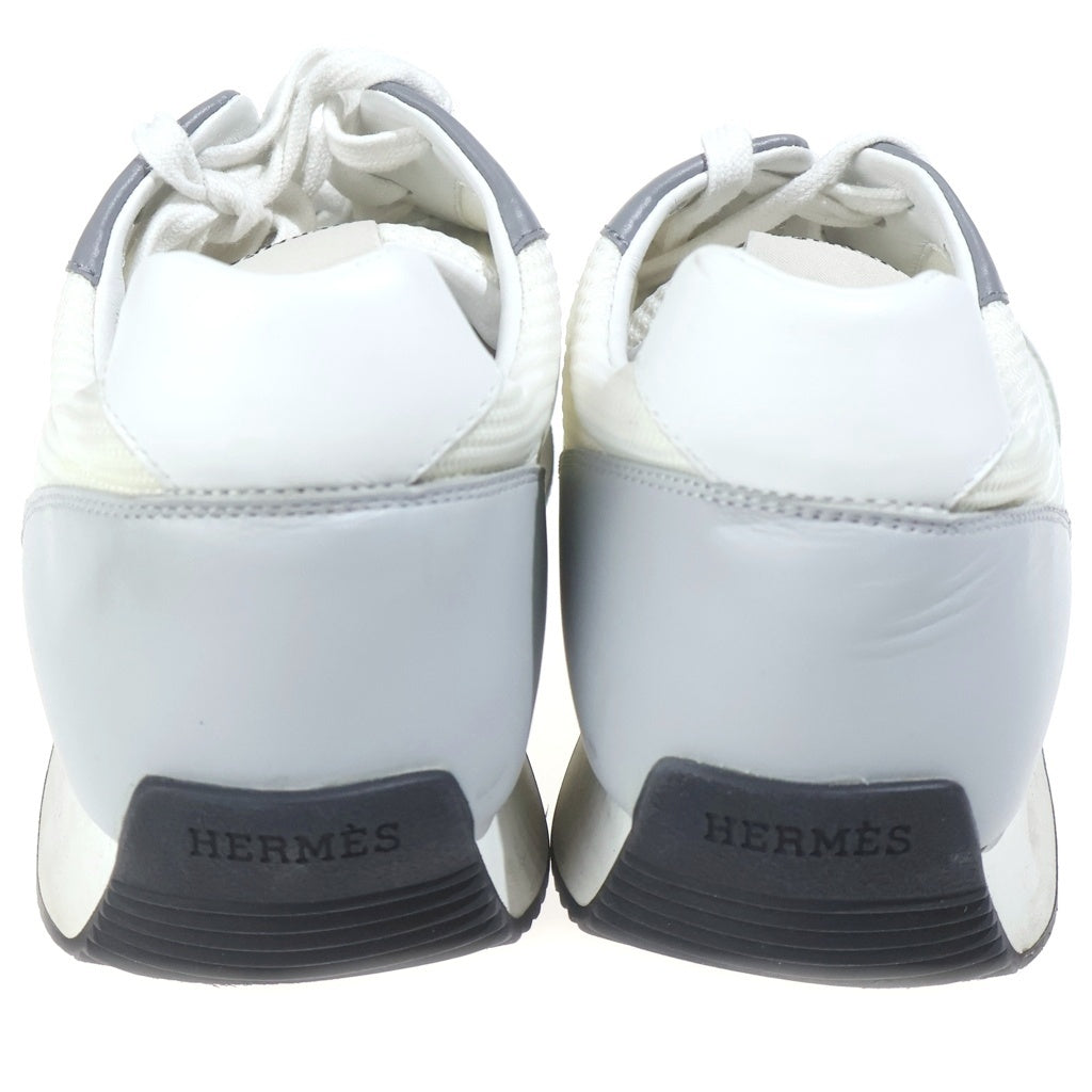 HERMES(エルメス) エスケープ ホワイトメッシュ ローカットスニーカー シューズ レザー ホワイト/グレー