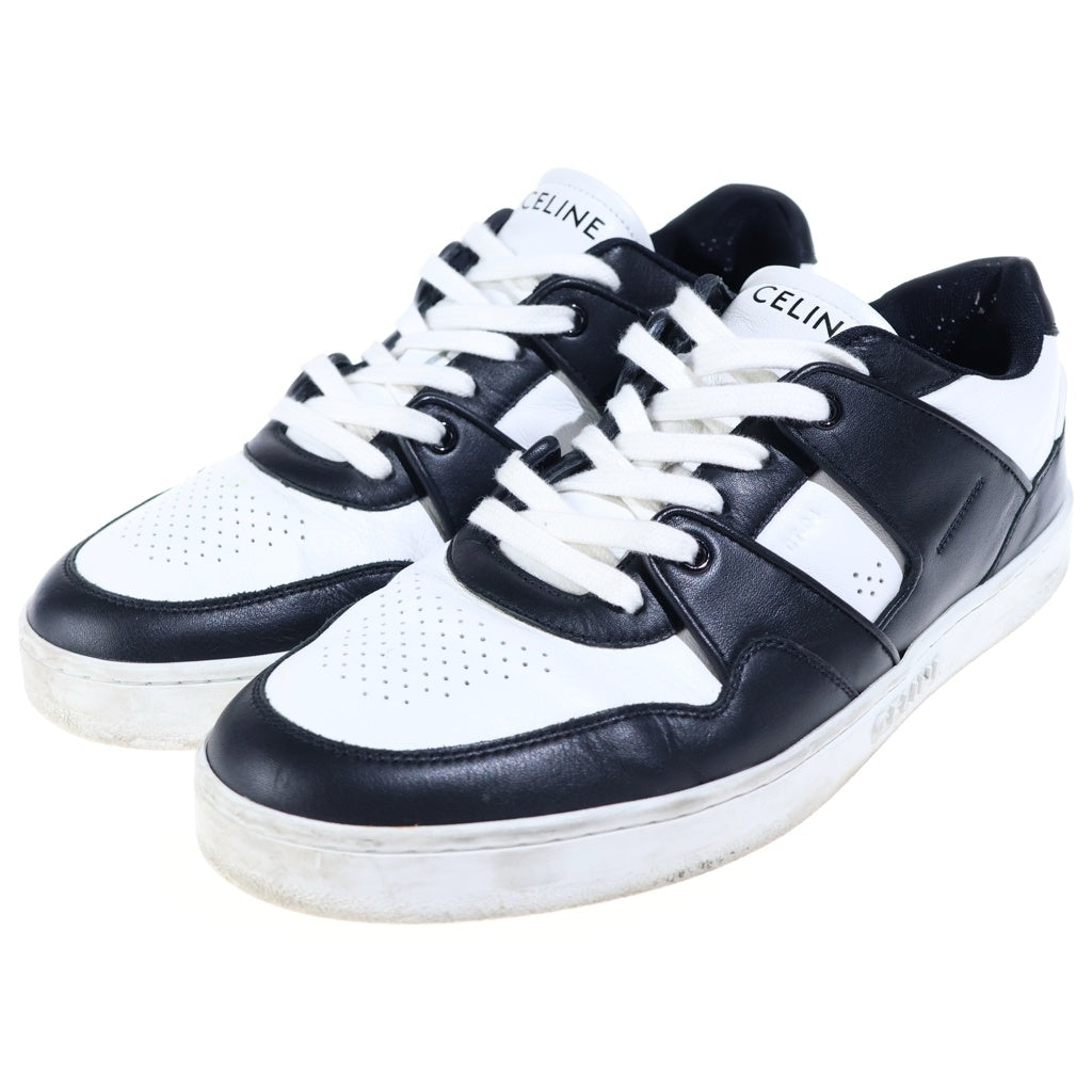 CELINE(セリーヌ) TRAINER LOW LACE UP SNEAKER ロゴプリント レザー ローカットスニーカー ホワイト RM 0213
