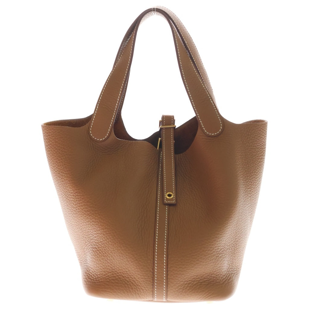 HERMES(エルメス) ピコタンロックMM トリヨンクレマンス ゴールド金具 ハンドバッグ W刻印 ゴールド レディース
