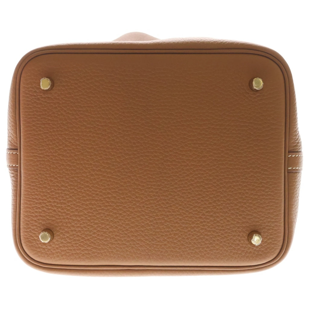 HERMES(エルメス) ピコタンロックMM トリヨンクレマンス ゴールド金具 ハンドバッグ W刻印 ゴールド レディース