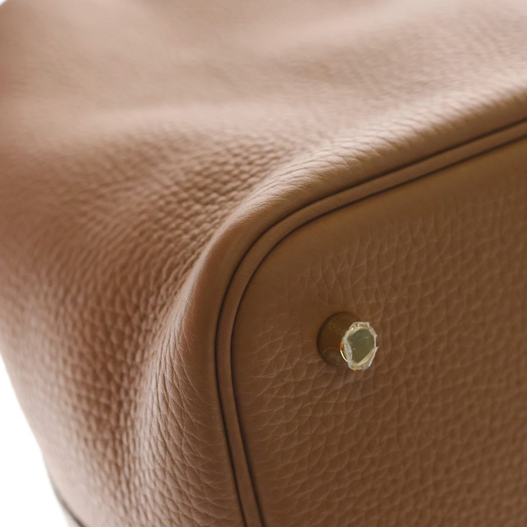 HERMES(エルメス) ピコタンロックMM トリヨンクレマンス ゴールド金具 ハンドバッグ W刻印 ゴールド レディース