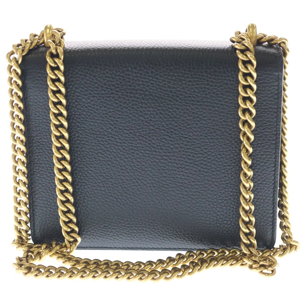 GUCCI(グッチ) GGマーモント ショルダーバッグ チェーンバッグ ブラック レザー 779790 ゴールド金具 レディース