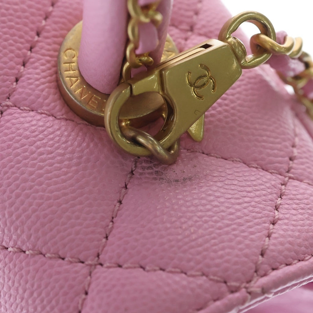 CHANEL(シャネル) ココハンドル XS 2WAYバッグ ハンドバッグ ショルダーバッグ ピンク キャビアスキン A92990 ゴールド金具 レディース