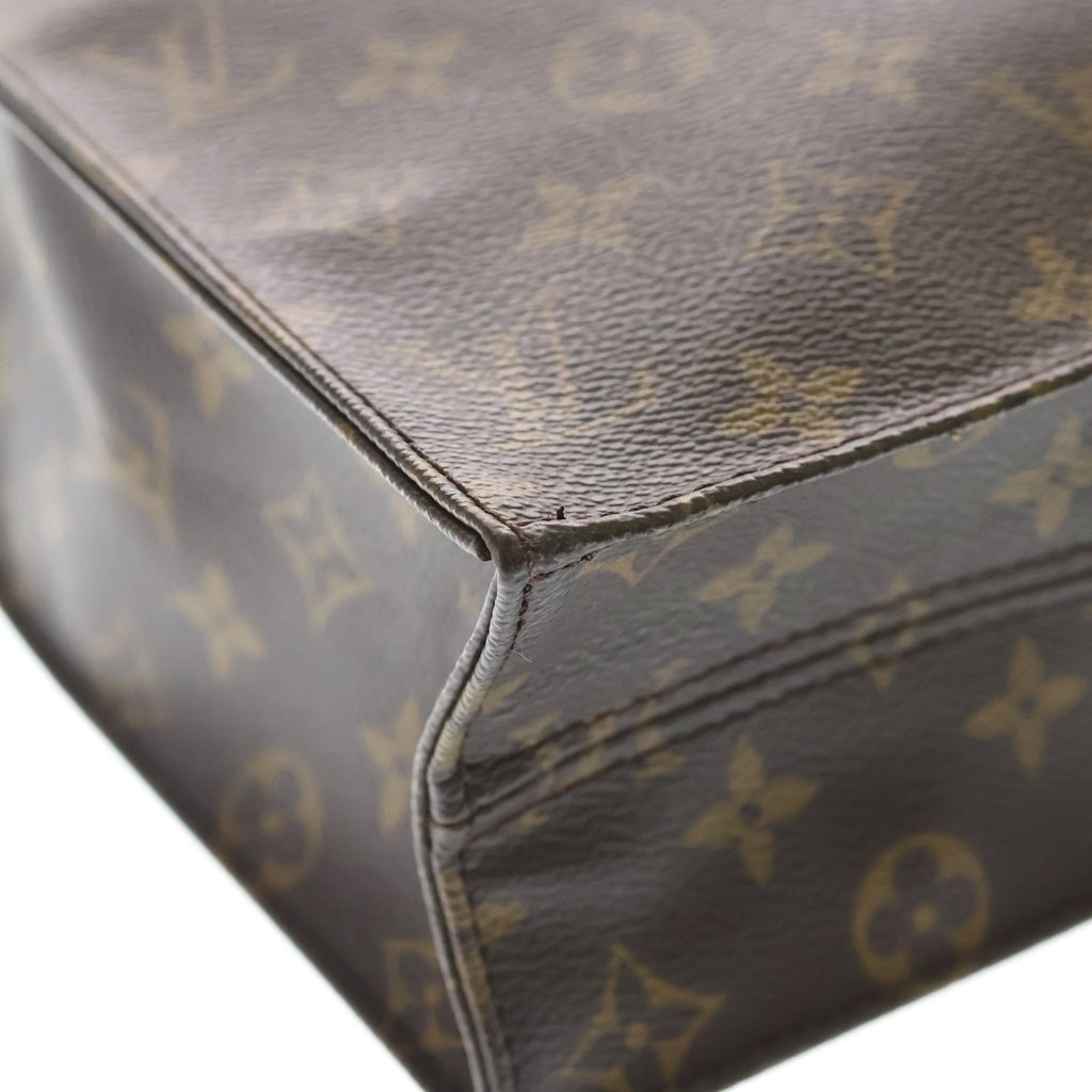 LOUIS VUITTON(ルイヴィトン) モノグラム サックプラ トートバッグ ハンドバッグ ブラウン レザー×PVC M51140 ゴールド金具 レディース