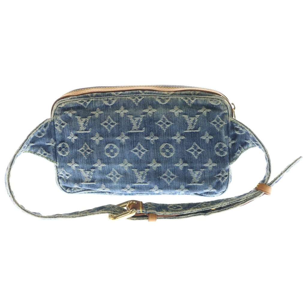LOUIS VUITTON(ルイヴィトン) モノグラム デニム バムバッグ ウエストバッグ ボディバッグ ショルダーバッグ インディゴブルー デニム×レザー M95347 ゴールド金具 レディース