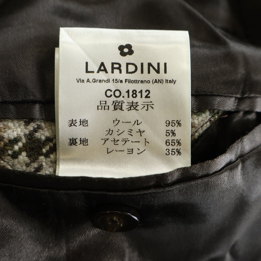 LARDINI(ラルディーニ) ダブルブレステッドチェックウールコート ベージュ #50 JA23218Q