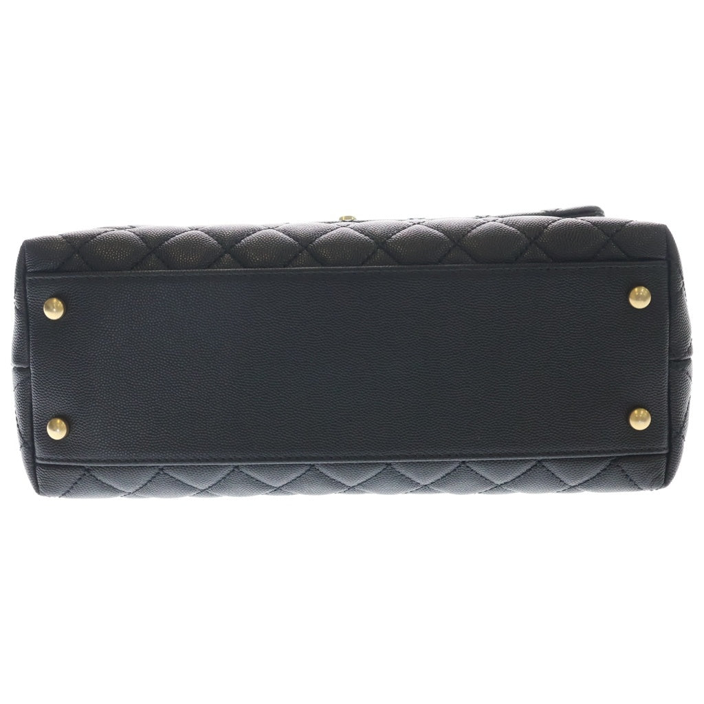 CHANEL(シャネル) ココハンドル29 トップハンドル キャビアスキン レザー 2WAY ハンド チェーン ショルダーバッグ ゴールド金具 ブラック 27番台 レディース