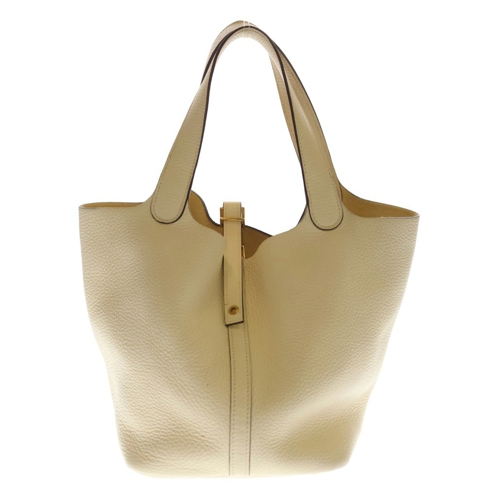 HERMES(エルメス) ピコタンロックMM トリヨンクレマンス ゴールド金具 ハンドバッグ Z刻印 ナタ アイボリー レディース