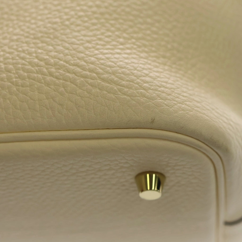 HERMES(エルメス) ピコタンロックMM トリヨンクレマンス ゴールド金具 ハンドバッグ Z刻印 ナタ アイボリー レディース