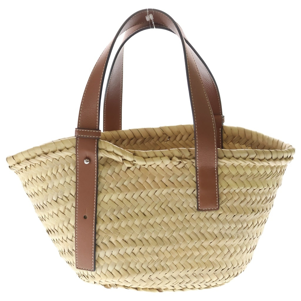 LOEWE(ロエベ) アナグラム バスケットバッグ スモール ラフィア レザー ハンドバッグ かごバッグ ベージュ/ブラウン レディース