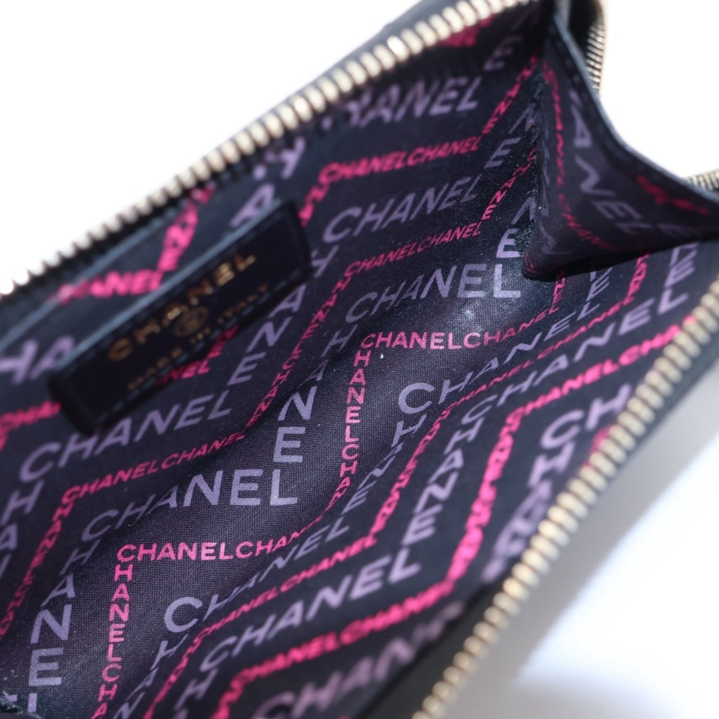 CHANEL(シャネル) マトラッセ ココマーク カードケース フラグメント キャビアスキン ブラック ゴールド金具 AP4091 レディース