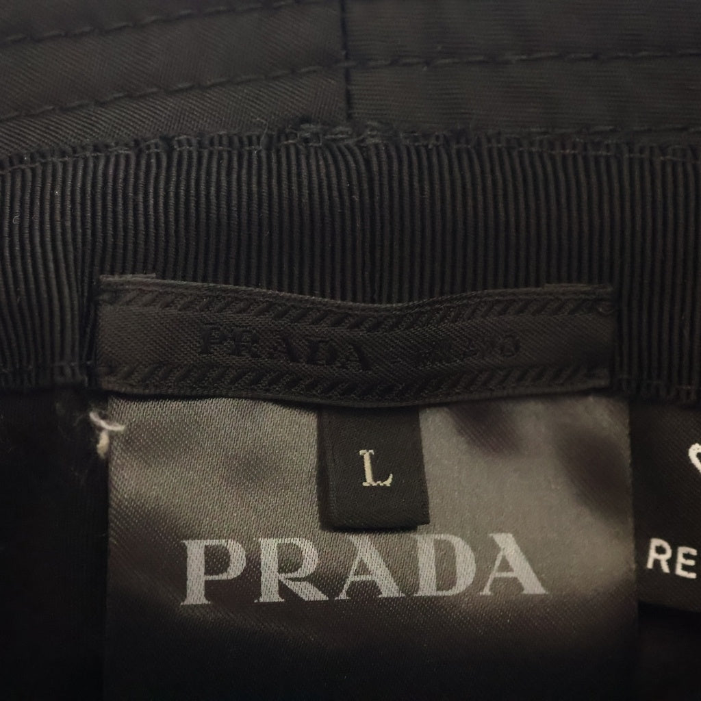 PRADA(プラダ) ロゴ Re-Nylon ナイロン バケットハット バケハ #L ブラック 2HC137 レディース