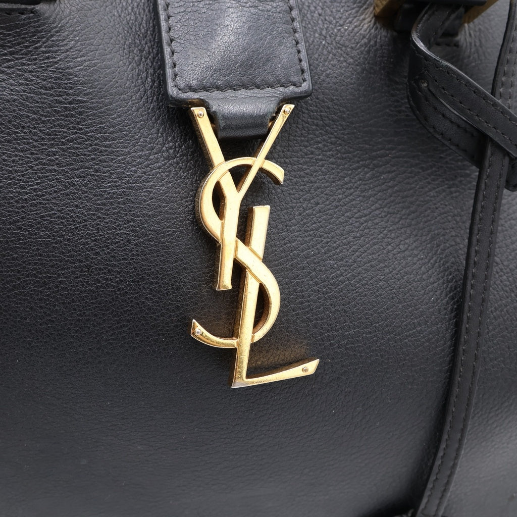 SAINT LAURENT PARIS(サンローランパリ) スモールカバス ハンドバッグ ブラック レザー 424869 ゴールド金具 レディース