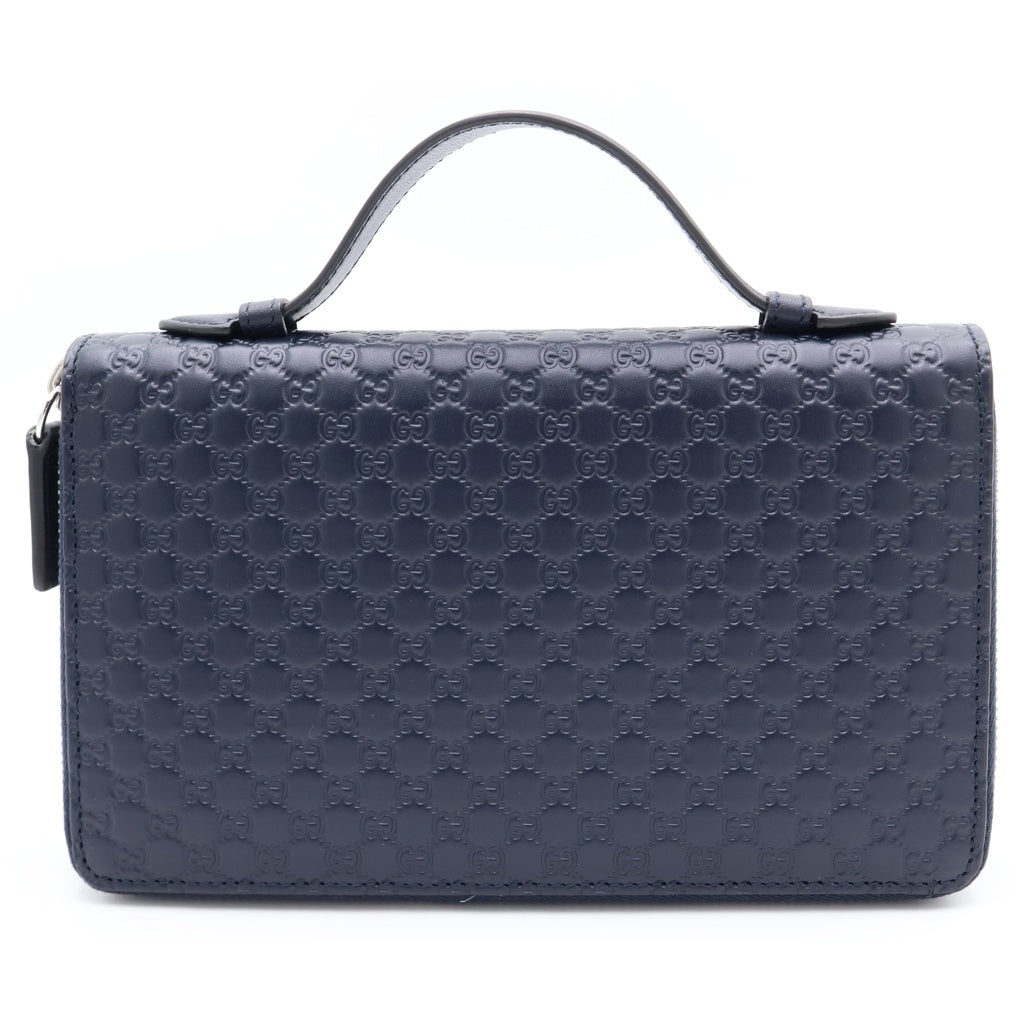 GUCCI(グッチ) マイクロ グッチ シマ ジッピー オーガナイザー トラベルウォレット ネイビー 449246