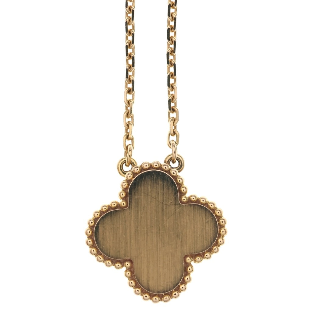 Van Cleef & Arpels(ヴァンクリーフアンドアーペル) ヴィンテージアルハンブラ オニキス 1Pダイヤ ネックレス ペンダント チェーン 2016年ホリデー限定 ピンクゴールド Au750PG JE687733 レディース