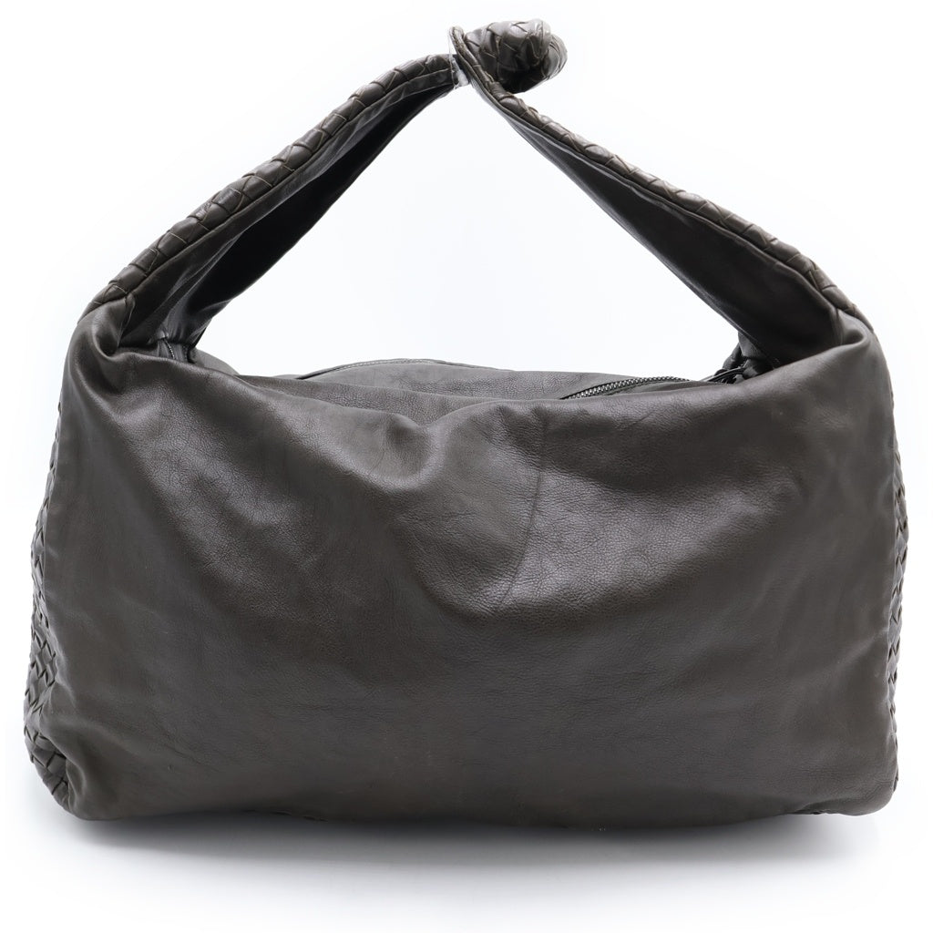 BOTTEGA VENETA(ボッテガヴェネタ) イントレチャート ホーボー ワンショルダーバッグ ハンドバッグ オリーブ ブラウン レザー レディース
