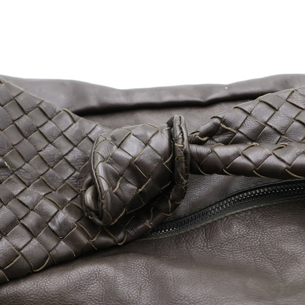 BOTTEGA VENETA(ボッテガヴェネタ) イントレチャート ホーボー ワンショルダーバッグ ハンドバッグ オリーブ ブラウン レザー レディース