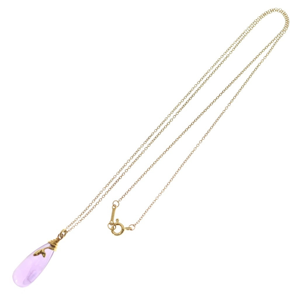 TIFFANY & Co.(ティファニー) パロマピカソ オリーブリーフ アメジスト ネックレス ペンダント チェーン イエローゴールド×パープル Au750YG レディース
