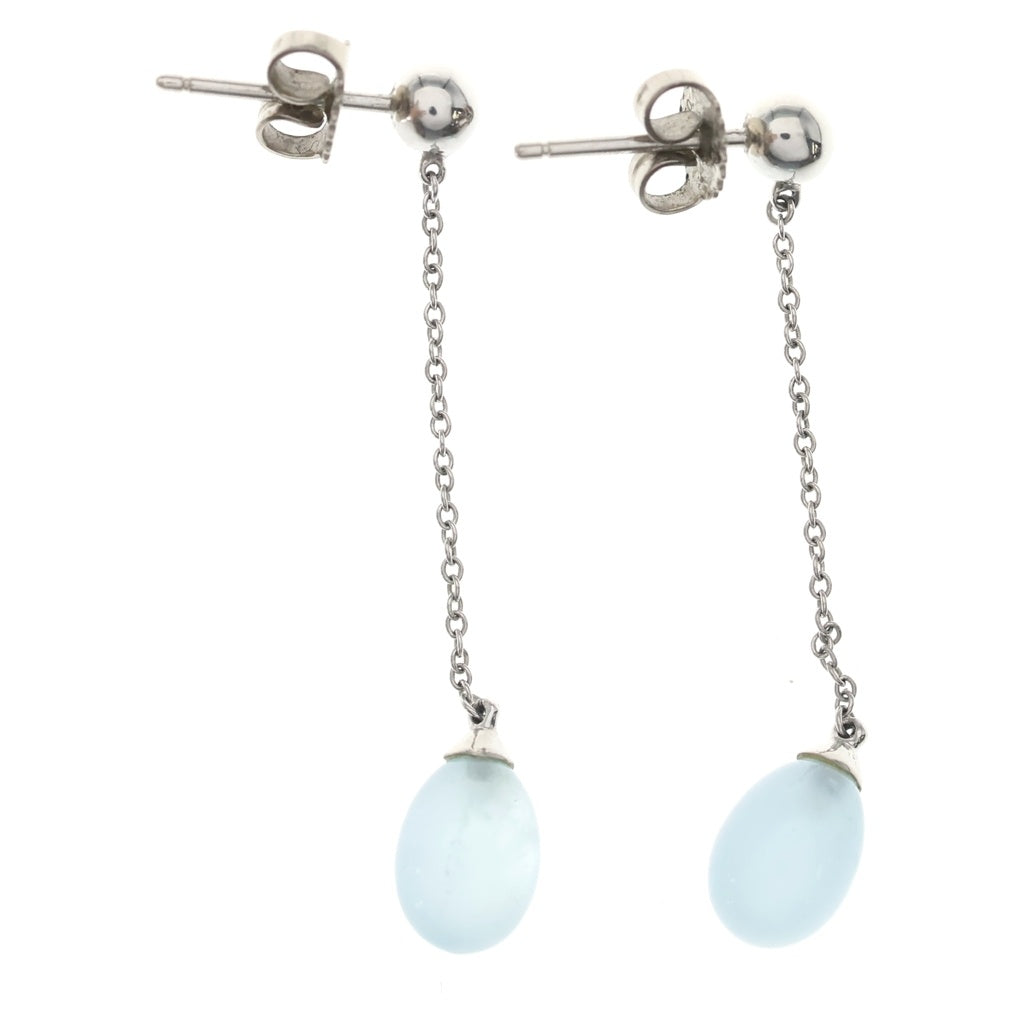 TIFFANY & Co.(ティファニー) レインボードロップ アクアマリン ピアス ホワイトゴールド×ライトブルー Au750WG