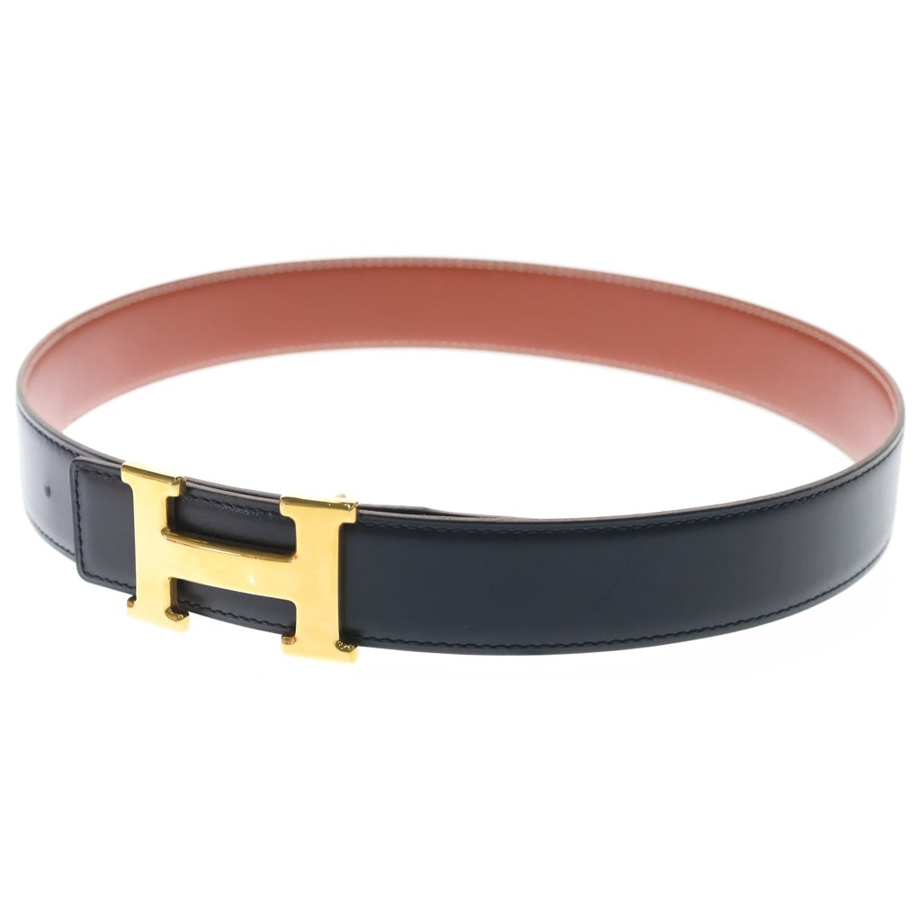 HERMES(エルメス) コンスタンス ベルト Hバックル カーフ ゴールド金具 ブラック/ブラウン □A刻印