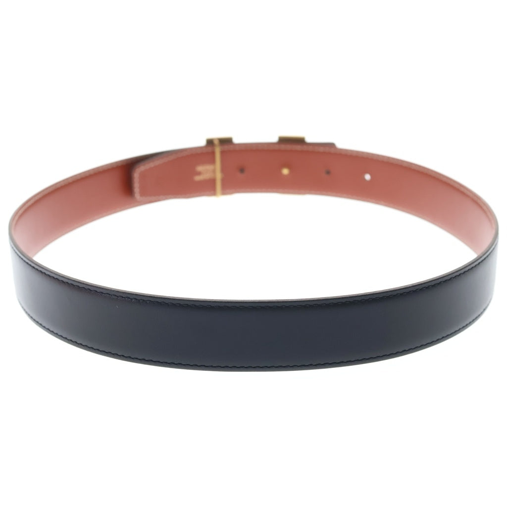 HERMES(エルメス) コンスタンス ベルト Hバックル カーフ ゴールド金具 ブラック/ブラウン □A刻印
