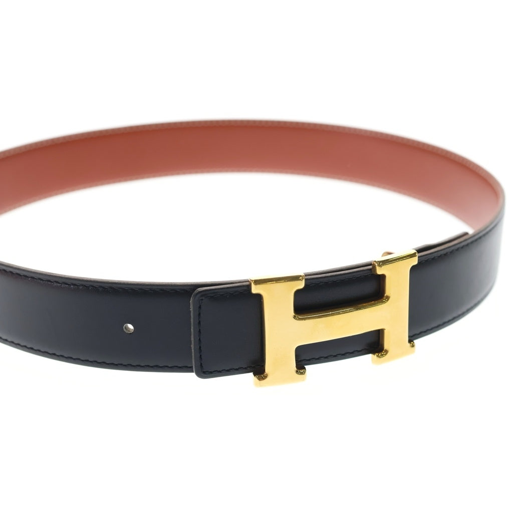 HERMES(エルメス) コンスタンス ベルト Hバックル カーフ ゴールド金具 ブラック/ブラウン □A刻印