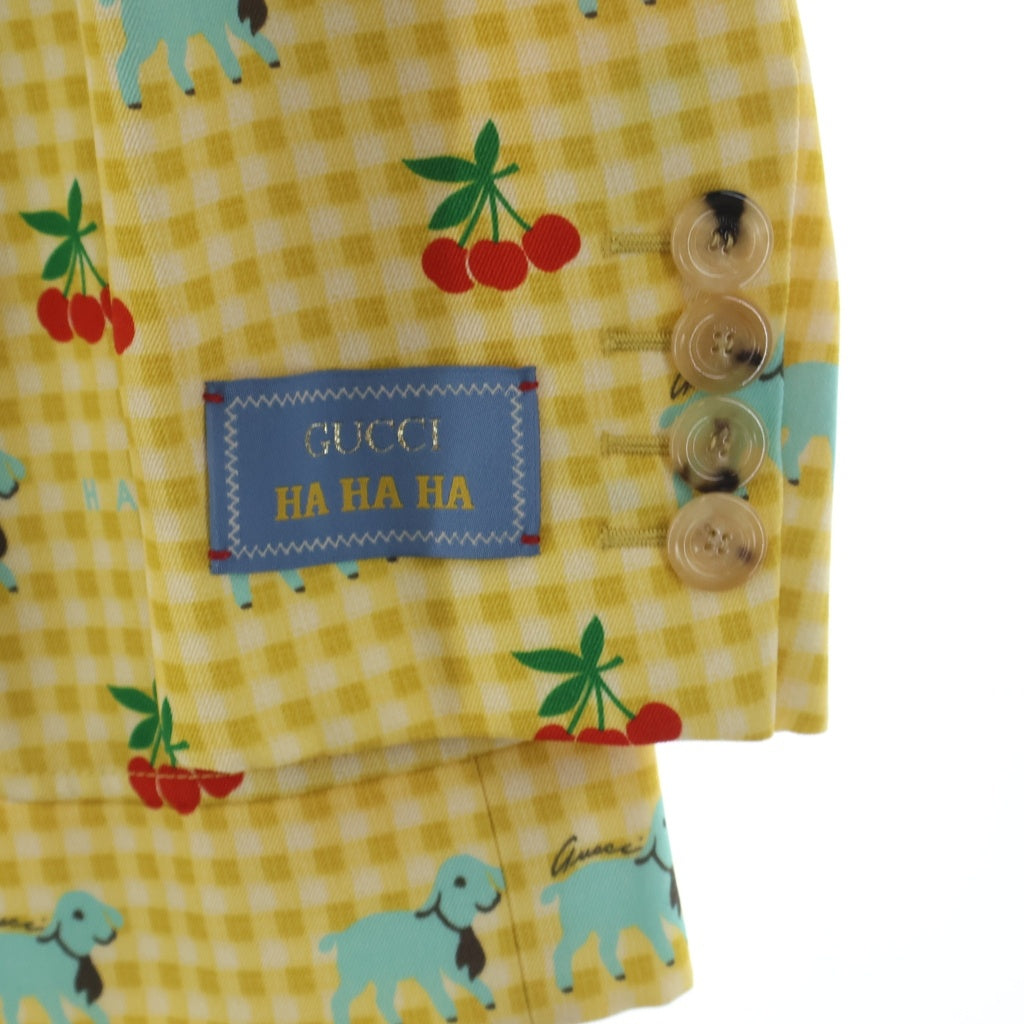 GUCCI(グッチ) ■HA HA HA gingham jacket ダブルテーラードジャケット