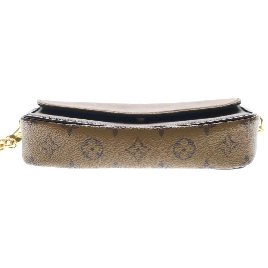 LOUIS VUITTON(ルイヴィトン) モノグラム リバース ウォレット オン チェーン アイビー PVC レザー 2WAY チェーン ショルダーバッグ ゴールド金具 ブラウン M26587 レディース