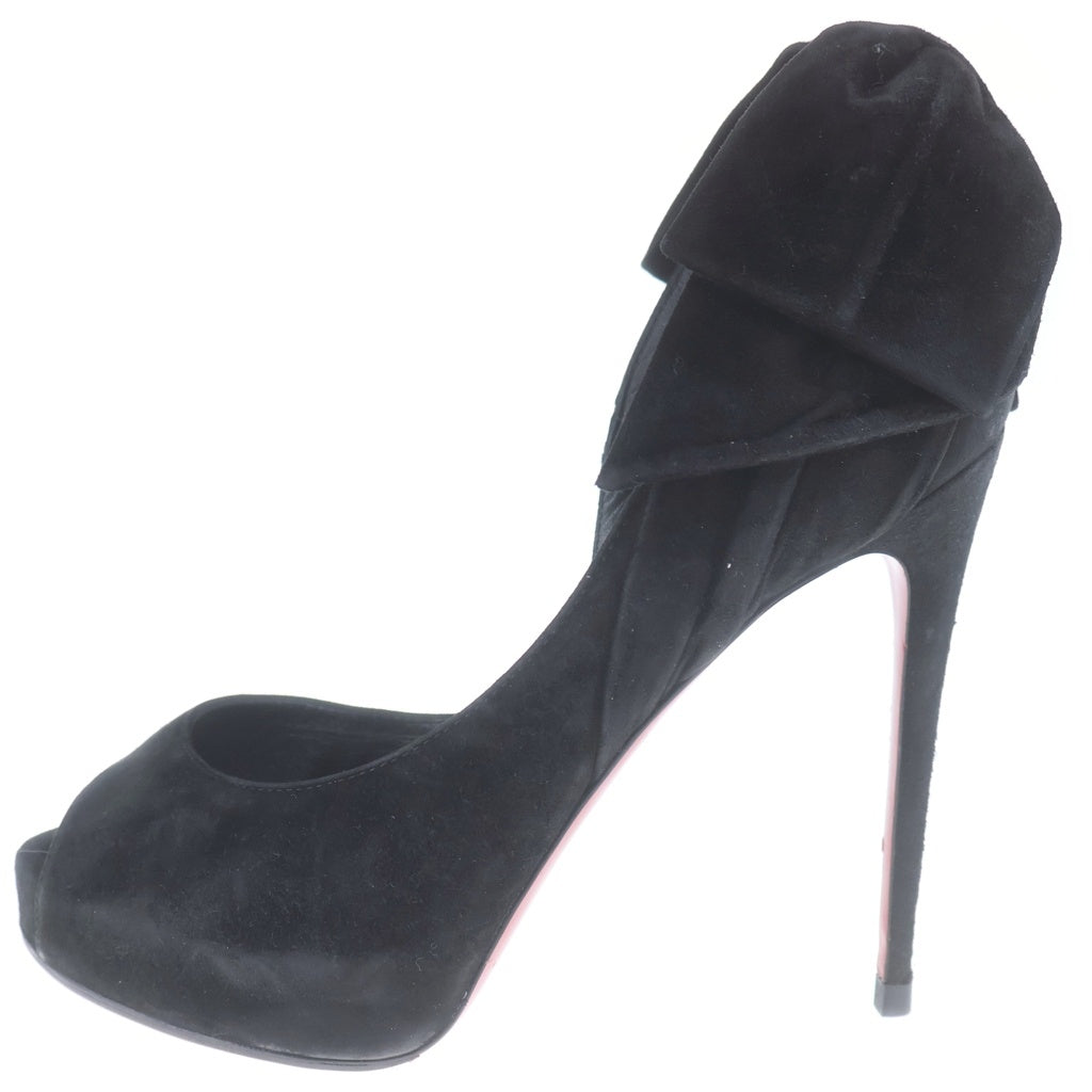 CHRISTIAN LOUBOUTIN(クリスチャンルブタン) スエードヒールパンプス ブラック×レッド #36 レディース