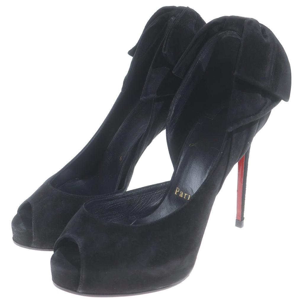 CHRISTIAN LOUBOUTIN(クリスチャンルブタン) スエードヒールパンプス ブラック×レッド #36 レディース