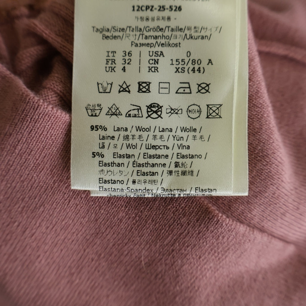 FENDI(フェンディ) 半袖 リブニットセーター ウール ピンク #36 レディース