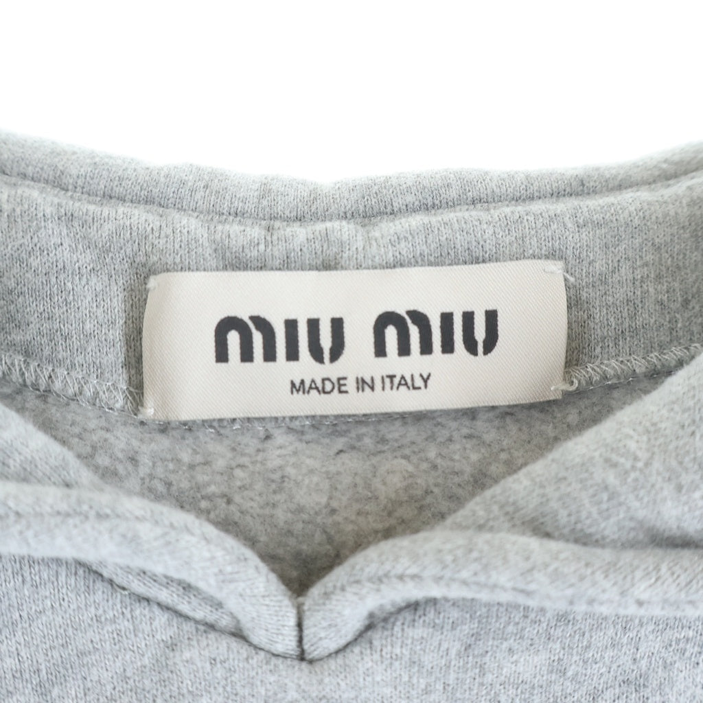 miumiu(ミュウミュウ) ノースリーブ スウェット ロゴ コットン グレー Mサイズ レディース