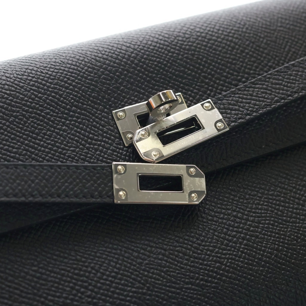HERMES(エルメス) ケリートゥーゴー エプソン シルバー金具 ショルダーバッグ W刻印 ノワール レディース