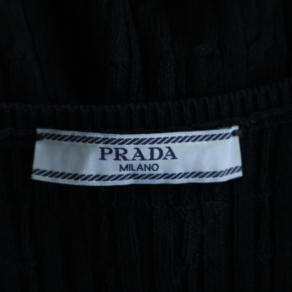 PRADA(プラダ) ノースリーブニットワンピース ドレス ビスコースレーヨン ポリエステル ブラック 23937 レディース