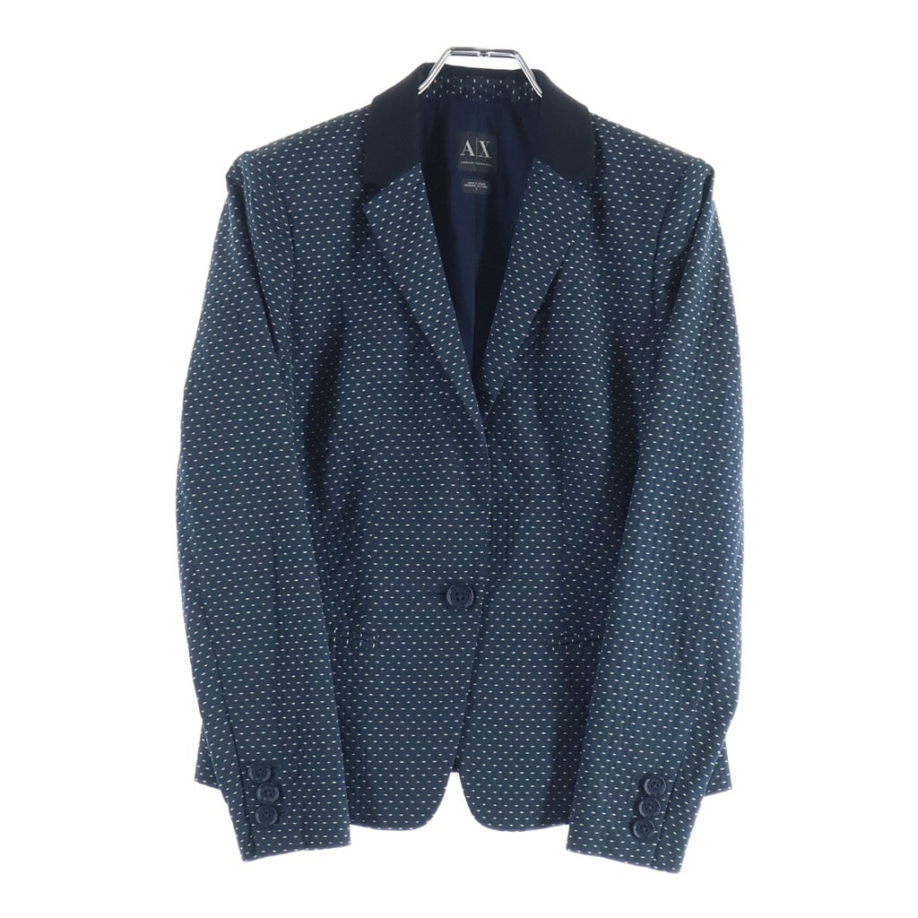 Armani Exchange(アルマーニ エクスチェンジ) ポリエステル コットン ドット柄 1Bテーラードジャケット グリーン系 レディース