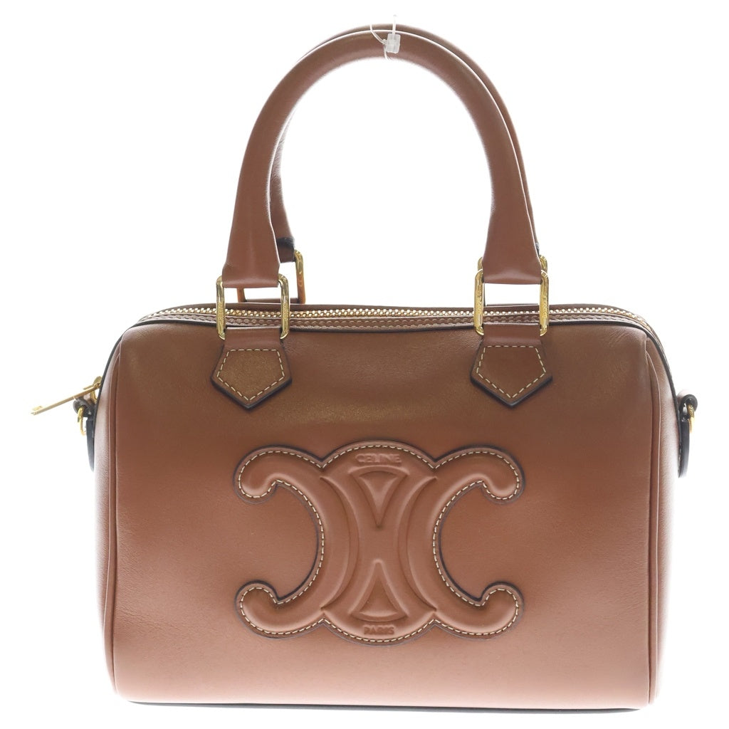 CELINE(セリーヌ) キュイル トリオンフ ボストン ショルダーバッグ レザー ブラウン 113773DU3 レディース