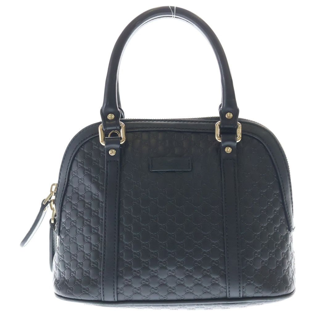 GUCCI(グッチ) マイクログッチシマ ハンド ショルダーバッグ 2WAY レザー ブラック 449654 レディース