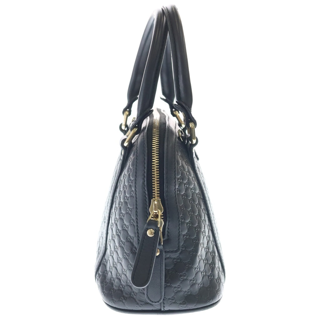 GUCCI(グッチ) マイクログッチシマ ハンド ショルダーバッグ 2WAY レザー ブラック 449654 レディース