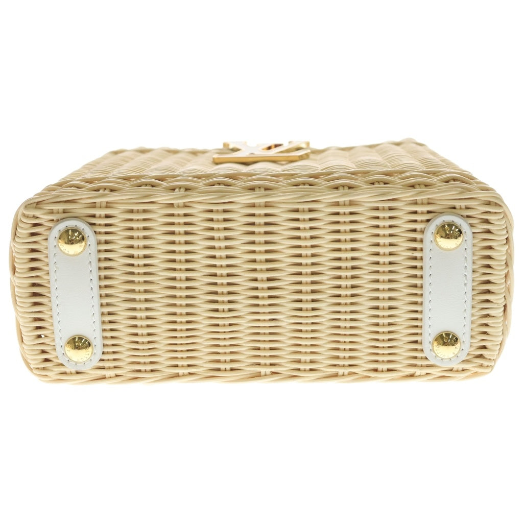 LOUIS VUITTON(ルイヴィトン) カプシーヌ ミニ ハンド ショルダーバッグ ラタン/カウハイドレザー スノー ホワイト/ベージュ M26004 レディース
