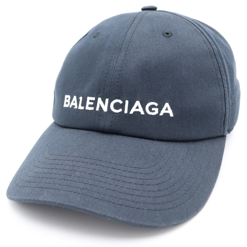 BALENCIAGA(バレンシアガ) ロゴエンブロイダリー ベースボールキャップ 帽子 コットン ロゴ刺繍 ブラック 452245