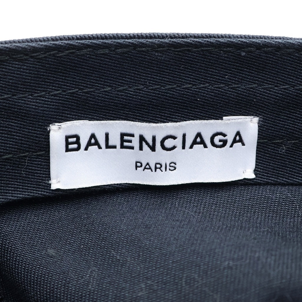 BALENCIAGA(バレンシアガ) ロゴエンブロイダリー ベースボールキャップ 帽子 コットン ロゴ刺繍 ブラック 452245
