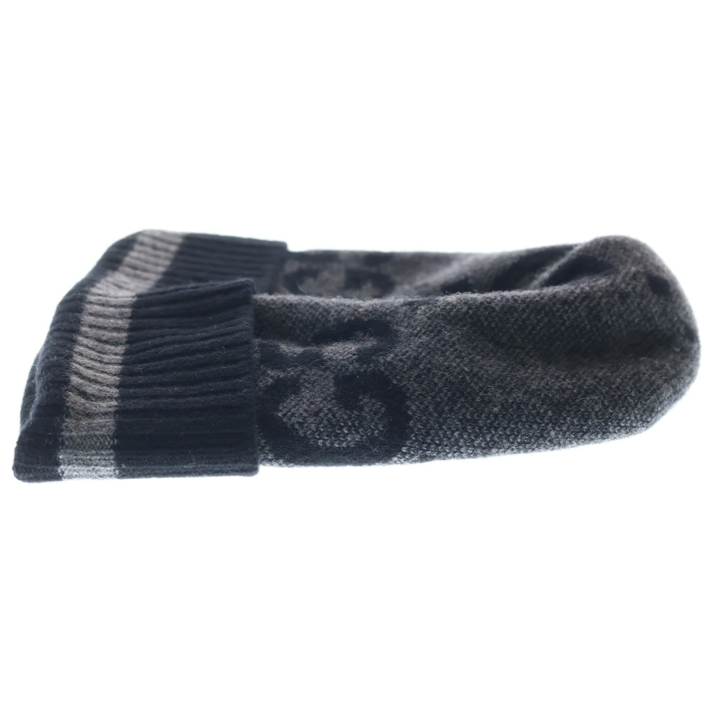GUCCI(グッチ) GGロゴ カシミヤビーニー ニット帽 キャップ 帽子 グレー/ブラック 676827 4GABX レディース