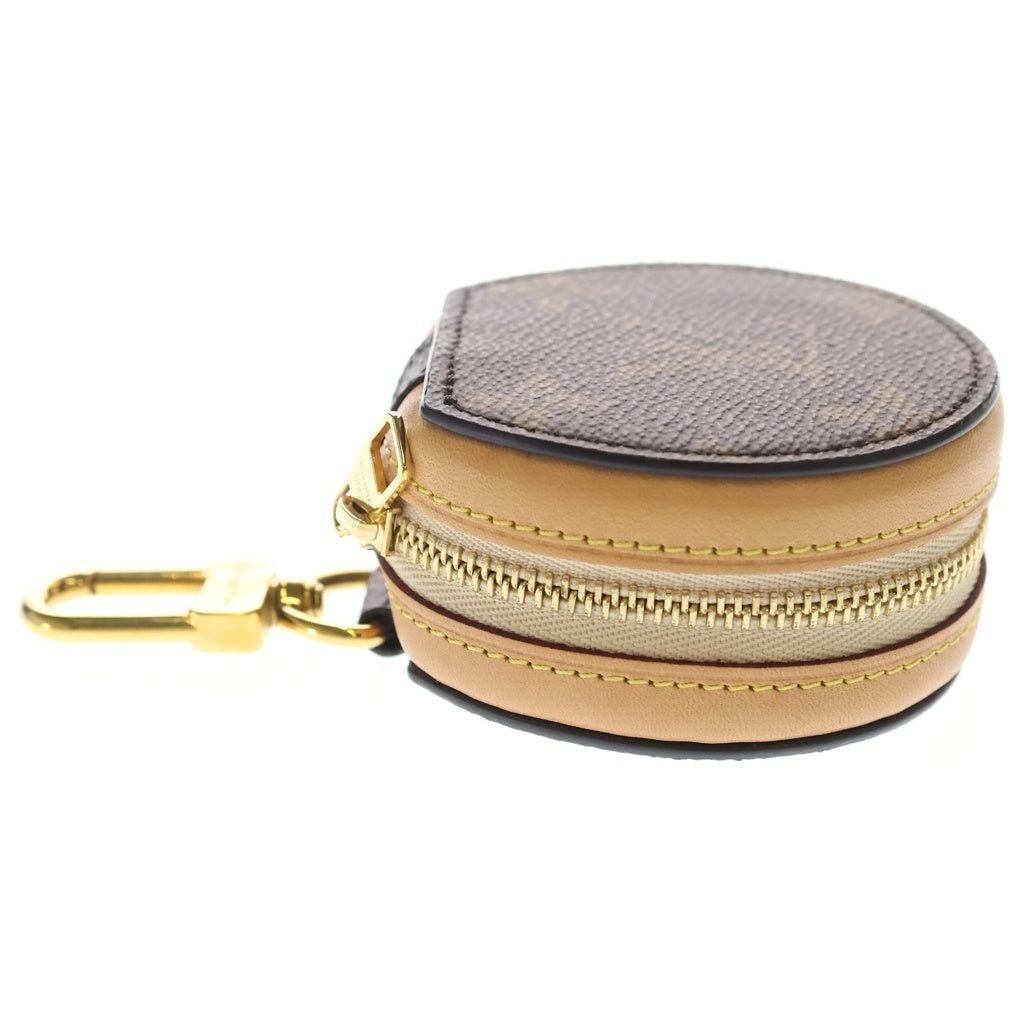 LOUIS VUITTON(ルイヴィトン) モノグラム エテュイ イヤホンケース バッグチャーム 小物入れ ブラウン×ベージュ レザー×PVC GI0495 ゴールド金具 レディース