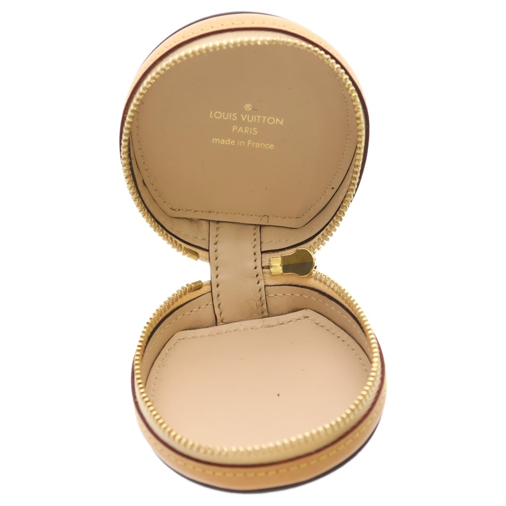 LOUIS VUITTON(ルイヴィトン) モノグラム エテュイ イヤホンケース バッグチャーム 小物入れ ブラウン×ベージュ レザー×PVC GI0495 ゴールド金具 レディース