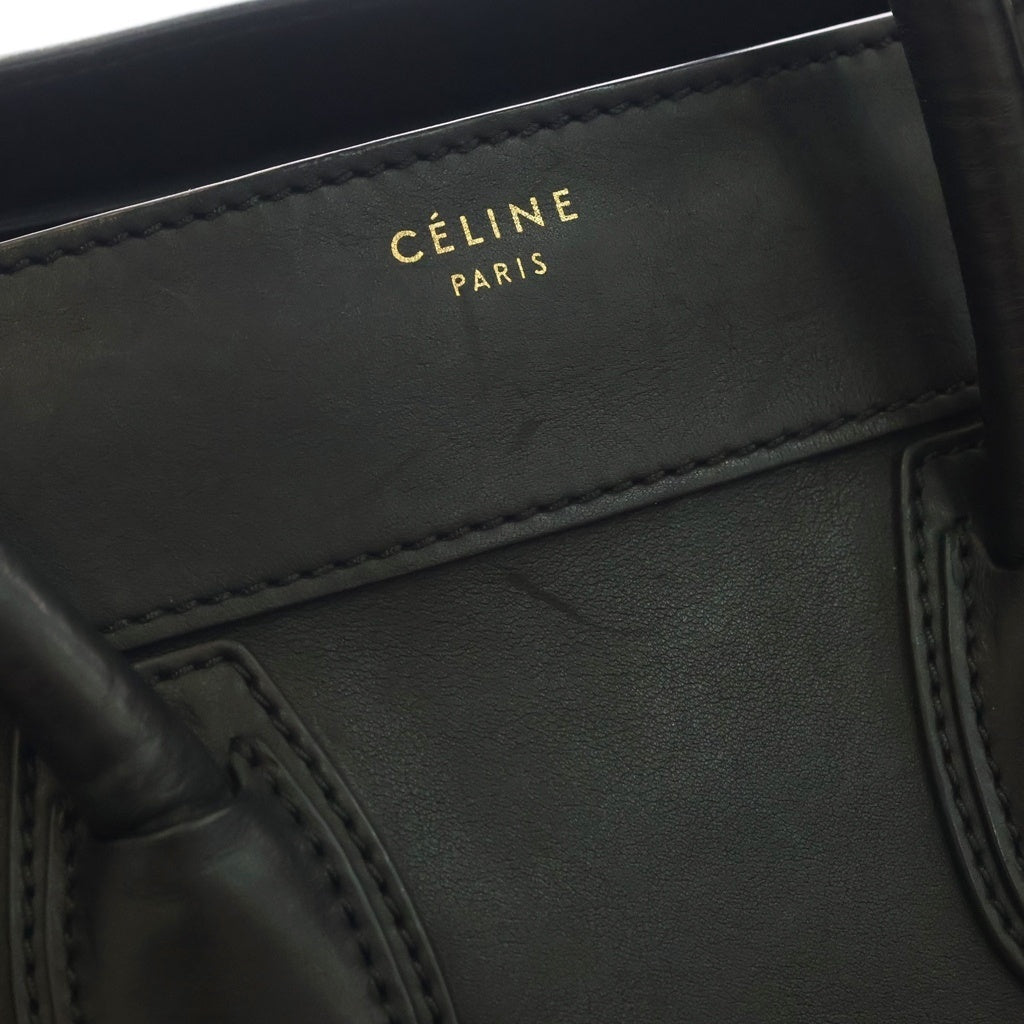 CELINE(セリーヌ) ラゲージ ミニ ショッパー ハンドバック トートバック レザー ブラック レディース