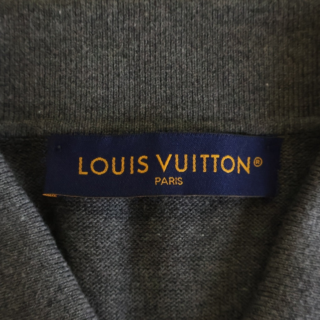 LOUIS VUITTON(ルイヴィトン) 2024SS LV モノグラム シグネチャー ロゴ ポケット コットン ニット 長袖 カーディガン シャツ #M グレー RM241M Y37 HQN20W