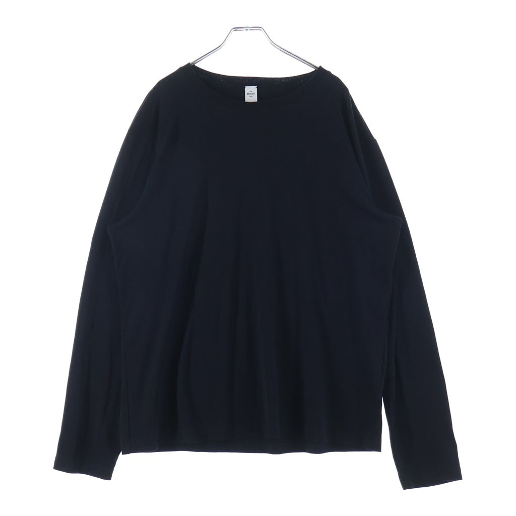Berluti(ベルルッティ) バックレザーパッチディテール ロングスリーブTシャツ カットソー 長袖 ブラック R25JRL85JAEK