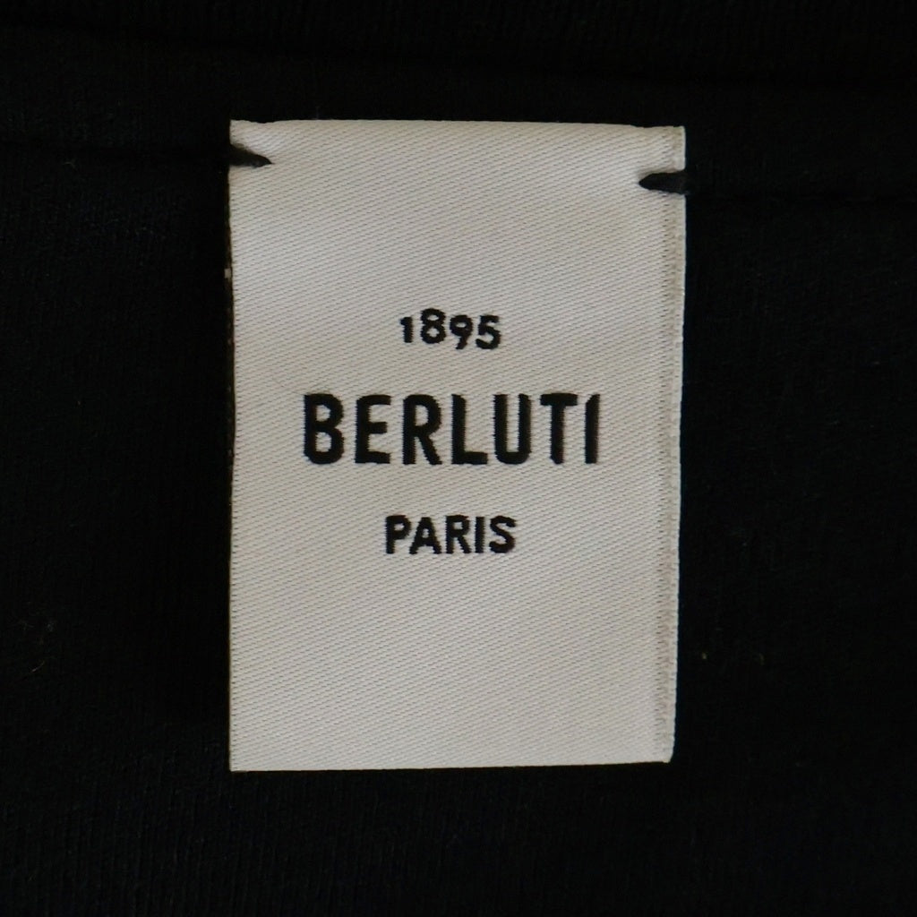 Berluti(ベルルッティ) バックレザーパッチディテール ロングスリーブTシャツ カットソー 長袖 ブラック R25JRL85JAEK
