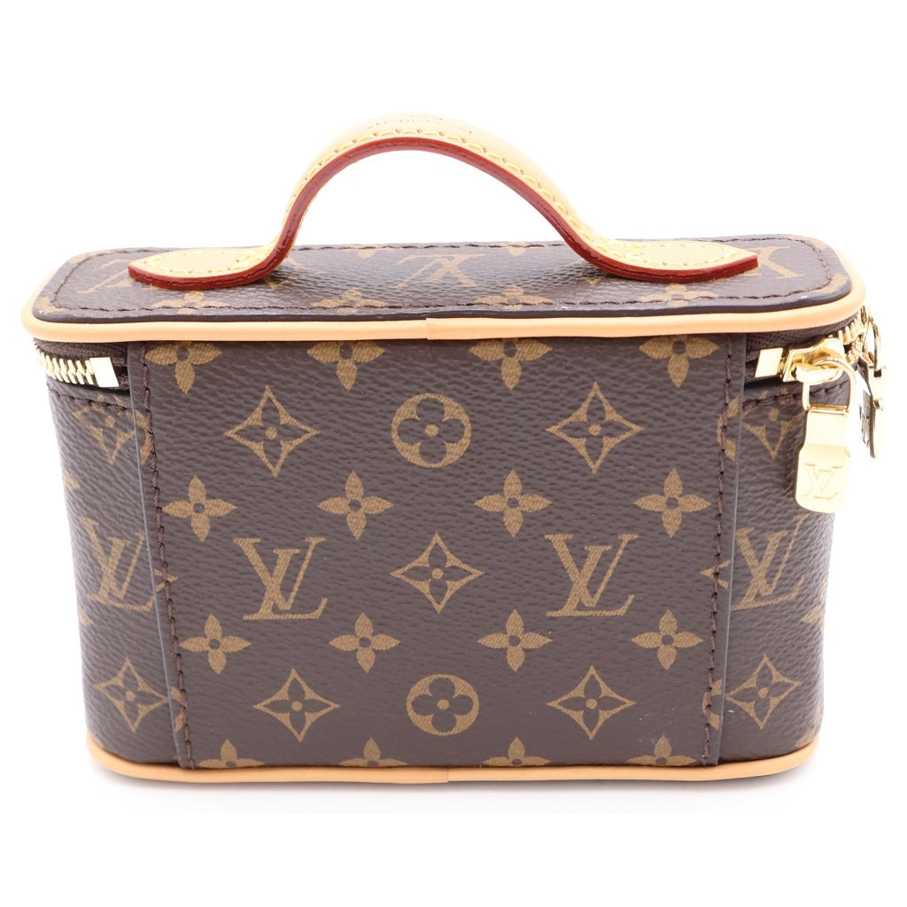 LOUIS VUITTON(ルイヴィトン) モノグラム ニースビューティー ポーチ ミニバッグ ケース 小物入れ ブラウン レザー×PVC M83079 ゴールド金具 レディース