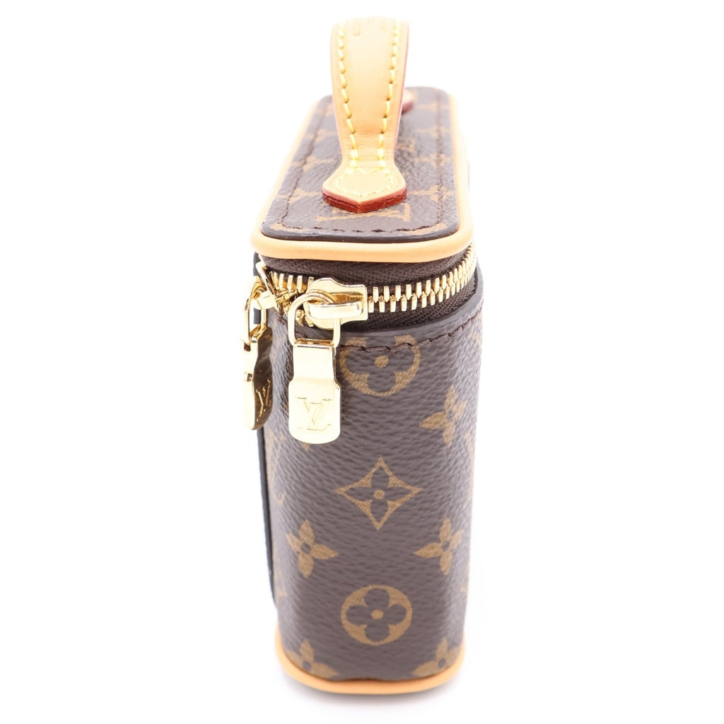 LOUIS VUITTON(ルイヴィトン) モノグラム ニースビューティー ポーチ ミニバッグ ケース 小物入れ ブラウン レザー×PVC M83079 ゴールド金具 レディース